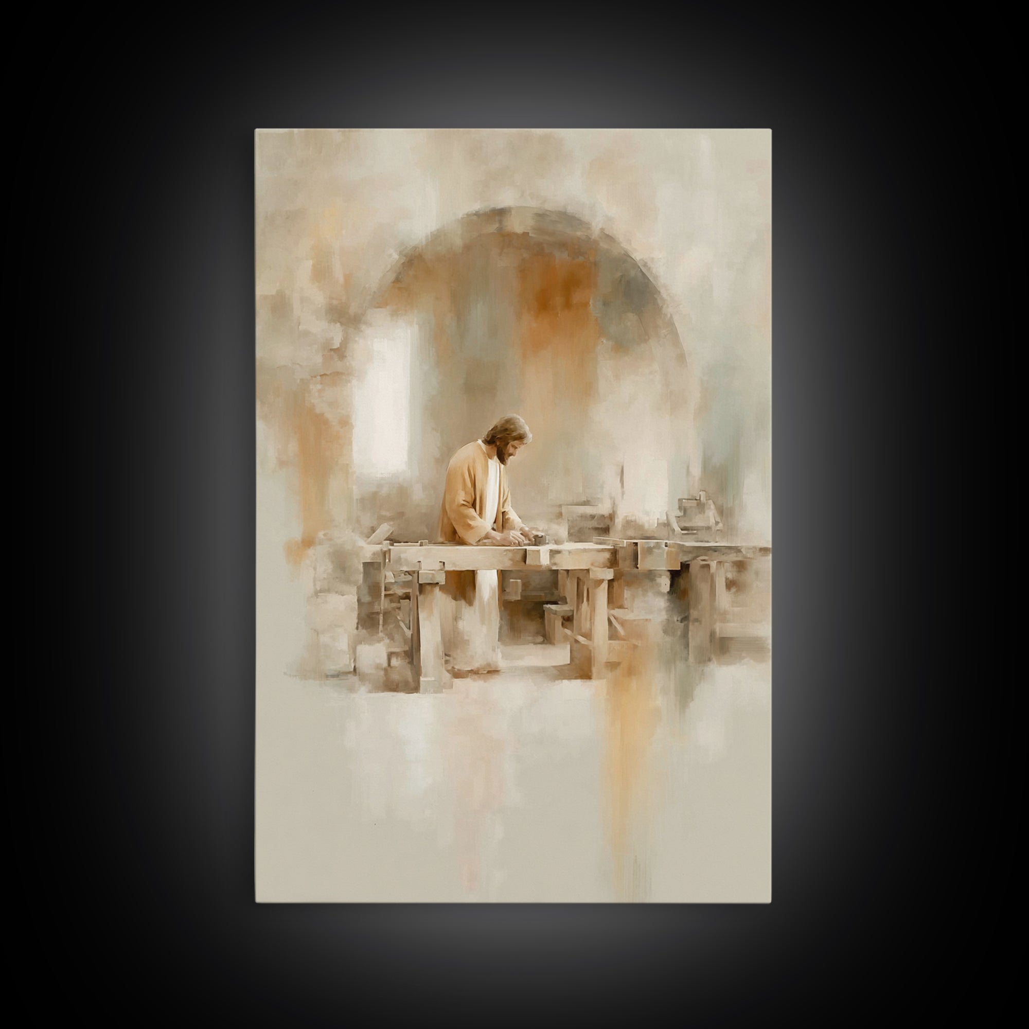 Craft Of Devotion – Framed Canvas Print – Christian Wall Art – Christian Art Canvas – Christian Painting – Minimalist Christian Art – Chris