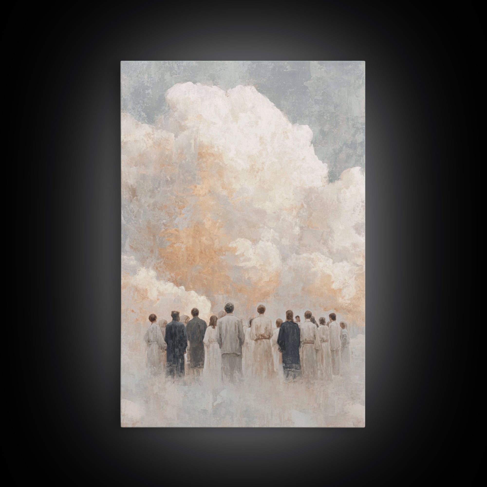 Cloudward Gathering - Framed Canvas Print - Christian Art Canvas - Christian Wall Art - Christian Painting - Christian Decor - Christmas Ar