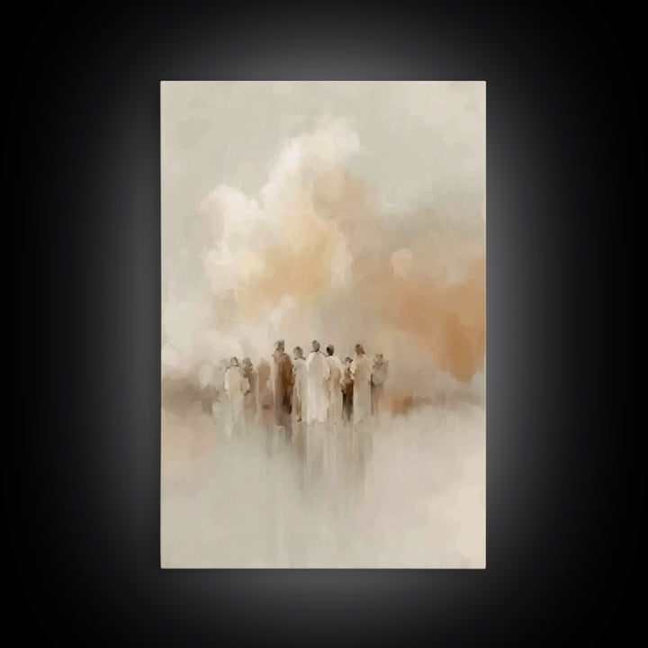 Soft Cloud Gathering, Framed Canvas Print, Christian Wall Art, Christian Art Canvas, Christian Painting, Christian Decor, Christmas Art