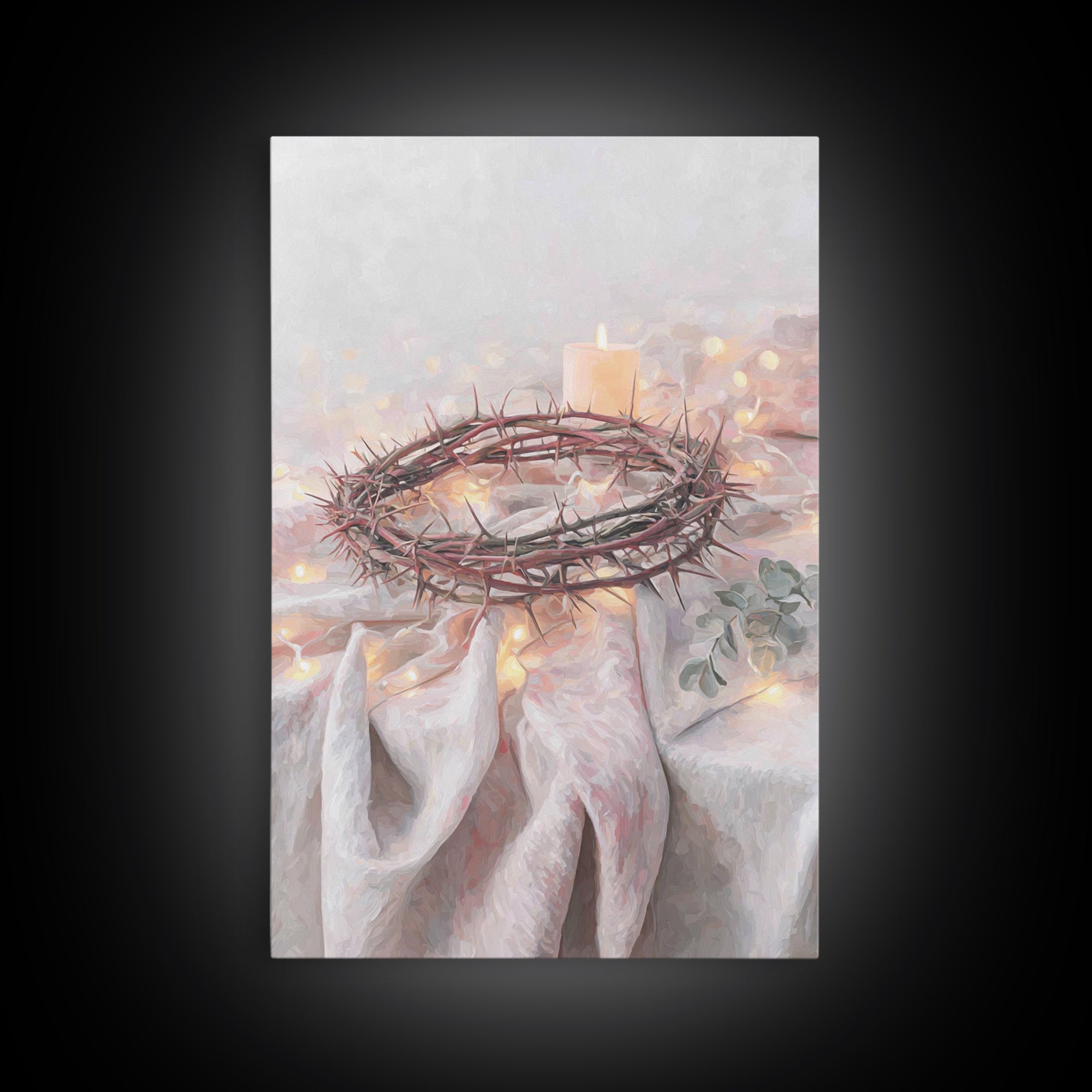 Thorns Of Grace | Framed Canvas Print | Christian Art Canvas | Christian Christmas Art | Christian Wall Art | Subtle Christian Art | Christ