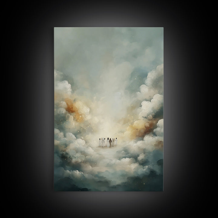 Celestial Gathering - Framed Canvas Print - Christian Wall Art - Christian Art Canvas - Christian Painting - Christian Decor - Christmas Ar