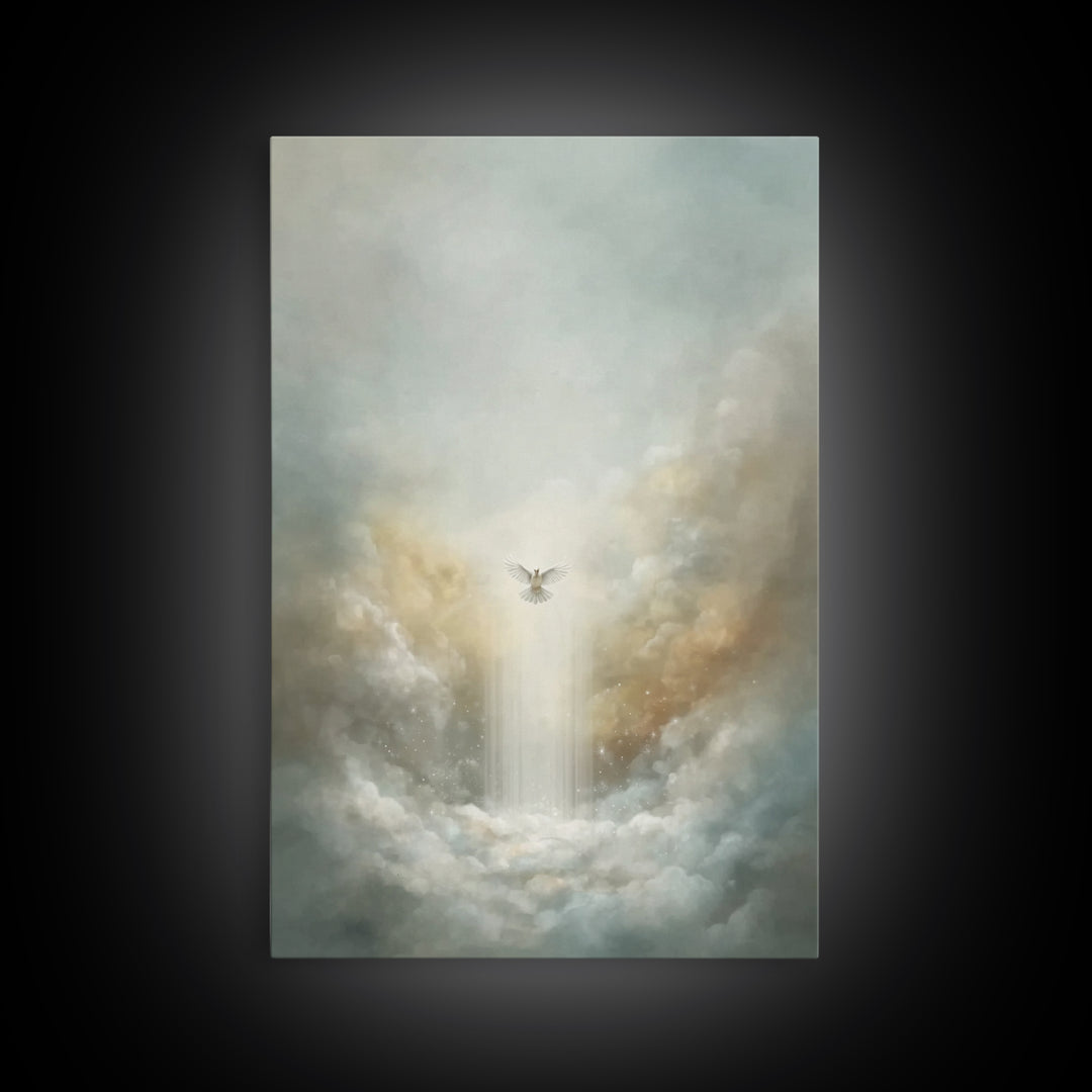Heavenly Ascension, Framed Canvas Print, Christian Art Canvas, Christian Wall Art, Modern Christian Art, Subtle Christian Art, Christian Gi