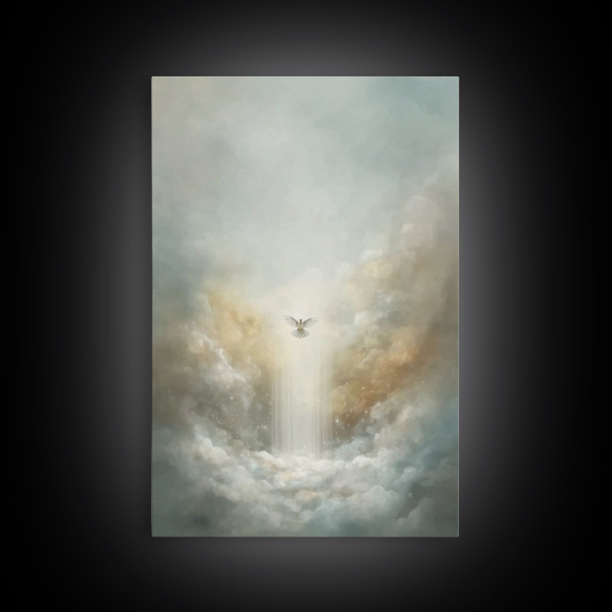 Heavenly Ascension, Framed Canvas Print, Christian Art Canvas, Christian Wall Art, Modern Christian Art, Subtle Christian Art, Christian Gi