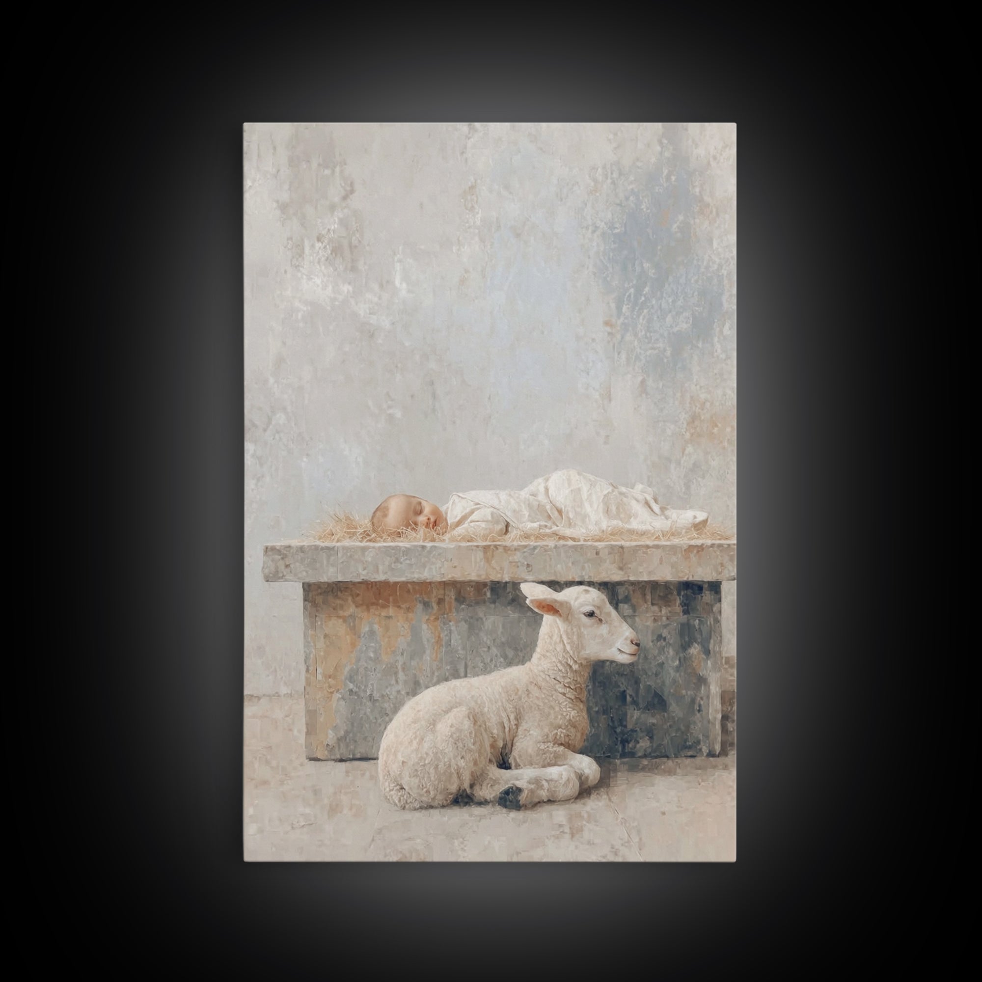 Manger Quiet Hope – Framed Canvas Print – Christian Wall Art – Christian Christmas Art – Christian Art Canvas – Subtle Christian Art – Jesu