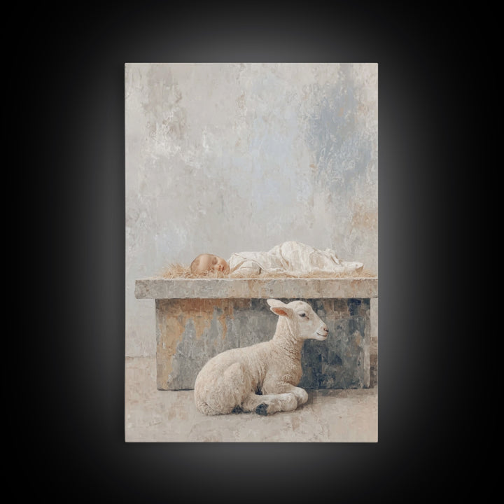 Manger Quiet Hope – Framed Canvas Print – Christian Wall Art – Christian Christmas Art – Christian Art Canvas – Subtle Christian Art – Jesu