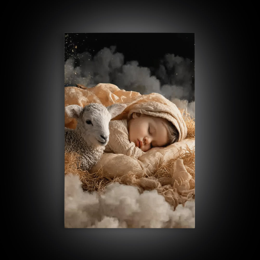 Heaven’s Soft Peace – Framed Canvas Print – Christian Wall Art – Christian Art Canvas – Jesus Painting – Christian Christmas Art – Christia