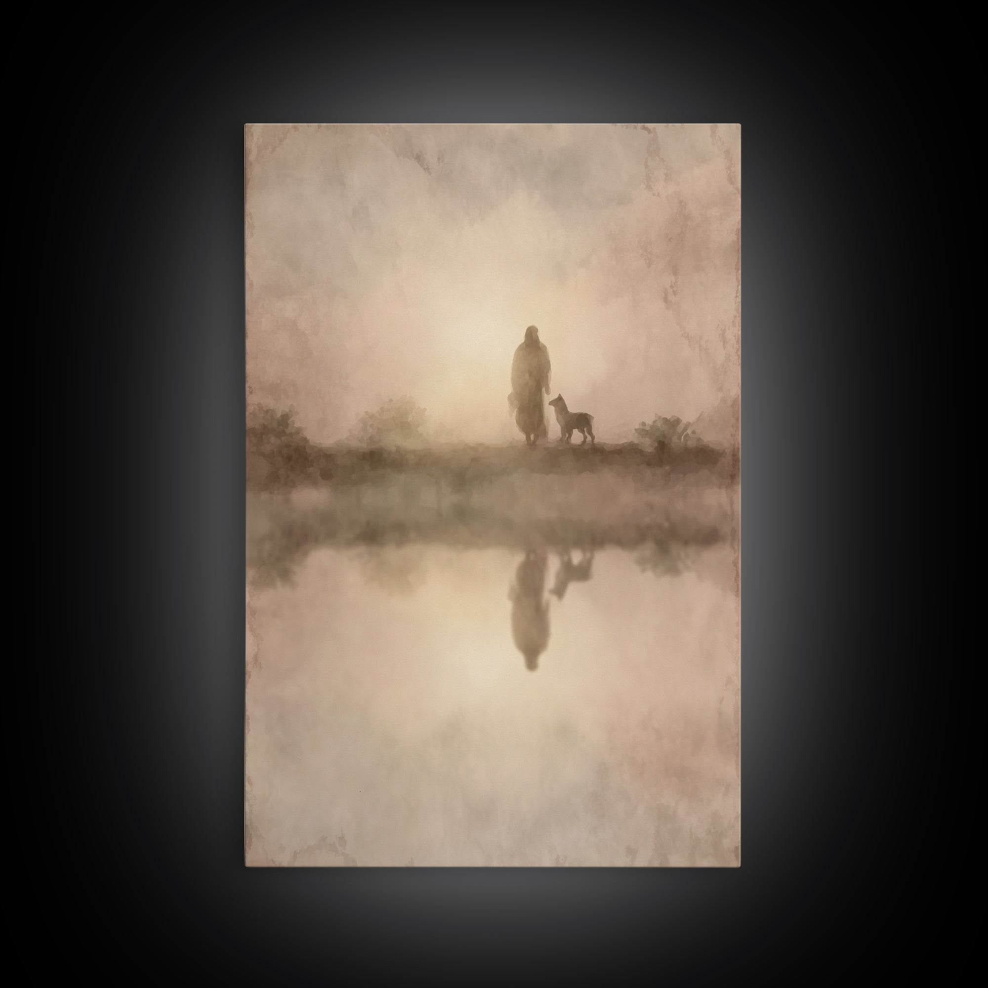 Shepherd’s Gentle Path – Framed Canvas Print – Christian Art Canvas – Christian Wall Art – Subtle Christian Art – Christian Painting – Chri