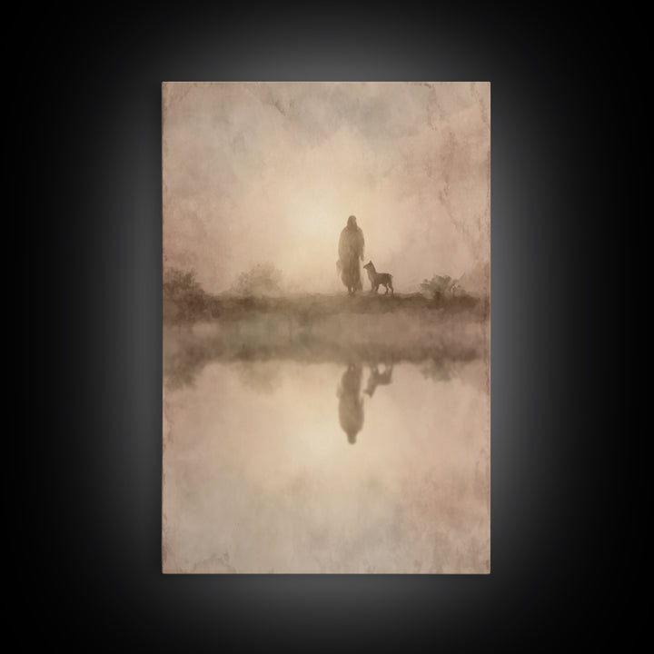 Shepherd’s Gentle Path – Framed Canvas Print – Christian Art Canvas – Christian Wall Art – Subtle Christian Art – Christian Painting – Chri