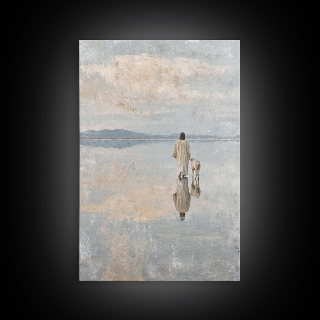 Horizon Of Peace – Framed Canvas Print – Christian Wall Art – Christian Art Canvas – Jesus Painting – Subtle Christian Art – Christian Gift