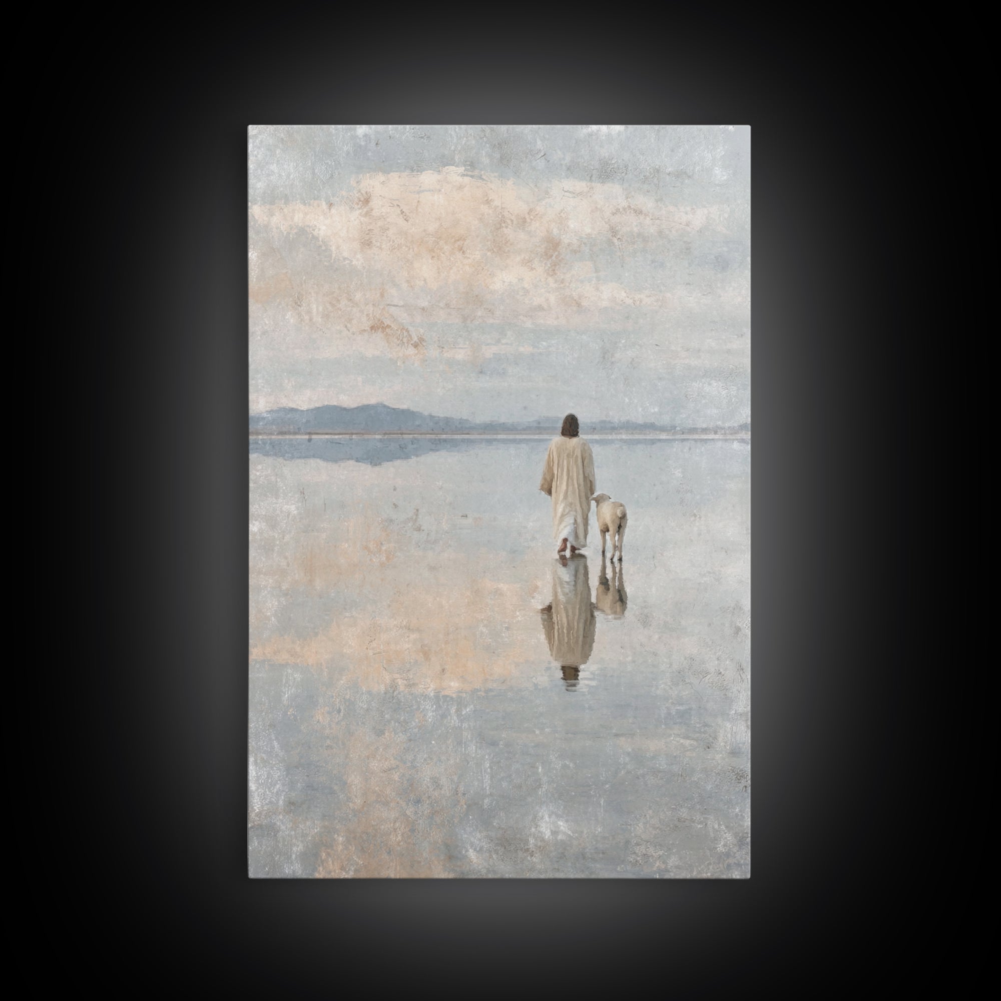 Horizon Of Peace – Framed Canvas Print – Christian Wall Art – Christian Art Canvas – Jesus Painting – Subtle Christian Art – Christian Gift