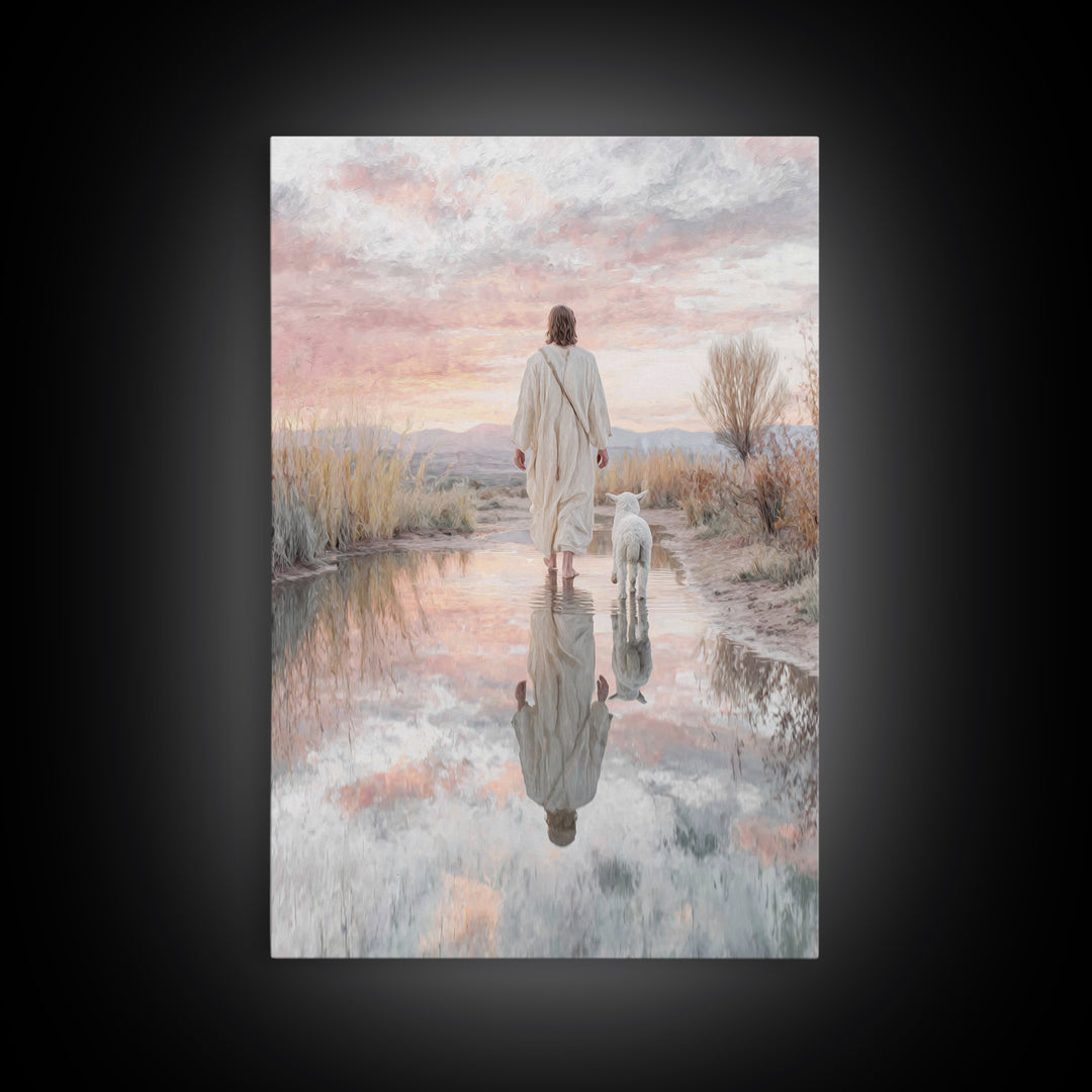 Still Waters Grace – Framed Canvas Print – Christian Art Canvas – Christian Painting – Jesus Art Print – Large Christian Art – Christian De