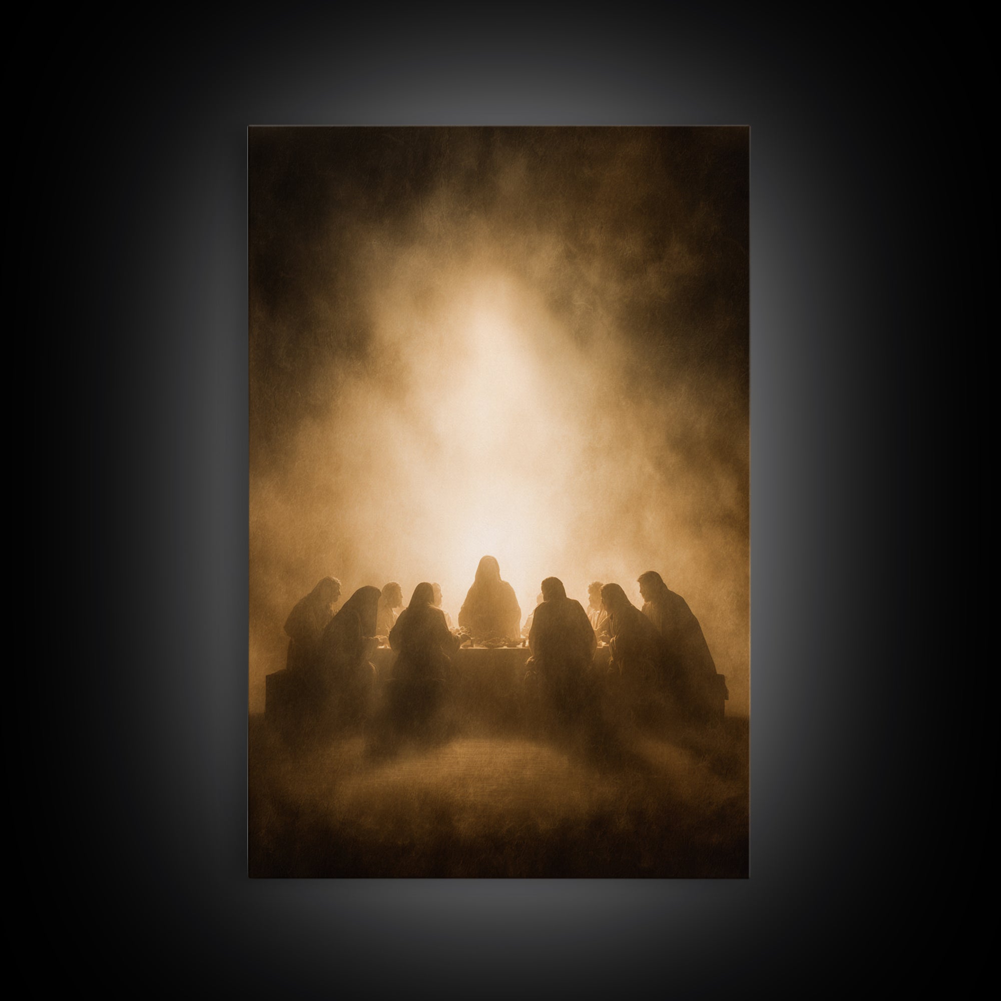 Supper Of Grace – Framed Canvas Print – Christian Art Canvas – Christian Wall Art – Jesus Painting – Christian Christmas Art – Vintage Chri