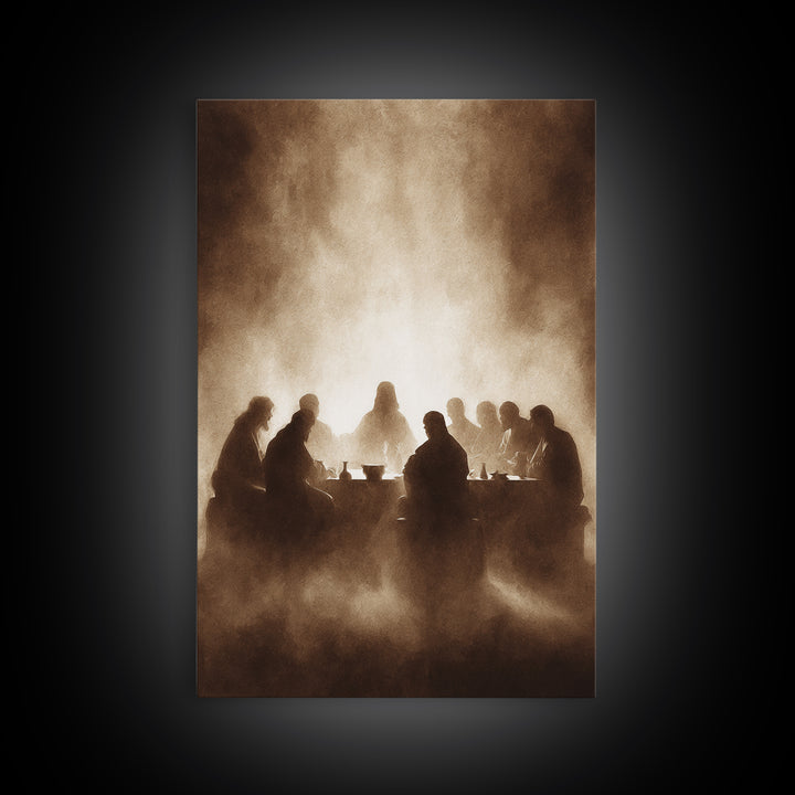 Table Of Fellowship – Framed Canvas Print – Christian Wall Art – Jesus Painting – Christian Art Canvas – Moody Christian Art – Christian Ch