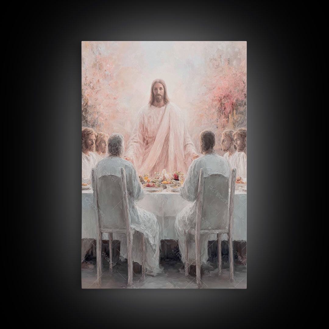 Light Of Communion – Framed Canvas Print – Christian Art Canvas – Christian Painting – Christian Wall Art – Jesus Christmas Art – Vintage C