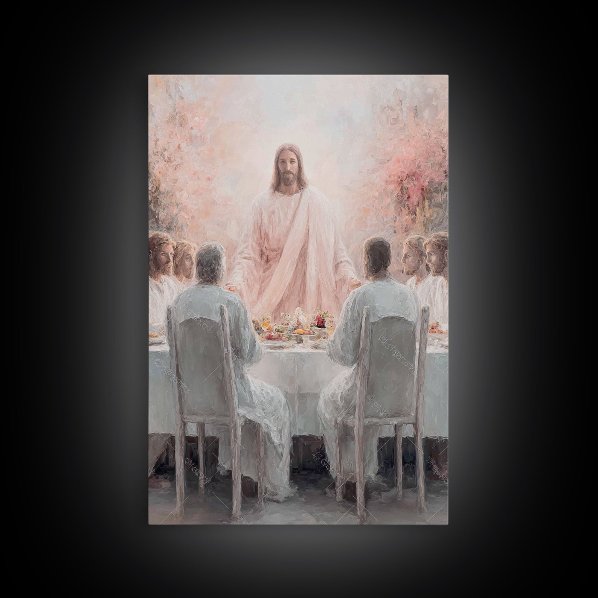 Light Of Communion – Framed Canvas Print – Christian Art Canvas – Christian Painting – Christian Wall Art – Jesus Christmas Art – Vintage C
