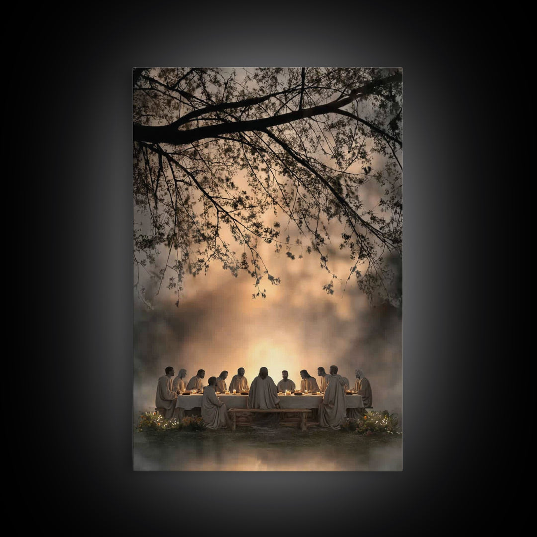 Sacred Gathering – Framed Canvas Print – Christian Wall Art – Christian Art Canvas – Jesus Painting – Subtle Christian Art – Christian Chri