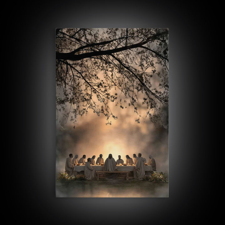 Sacred Gathering – Framed Canvas Print – Christian Wall Art – Christian Art Canvas – Jesus Painting – Subtle Christian Art – Christian Chri