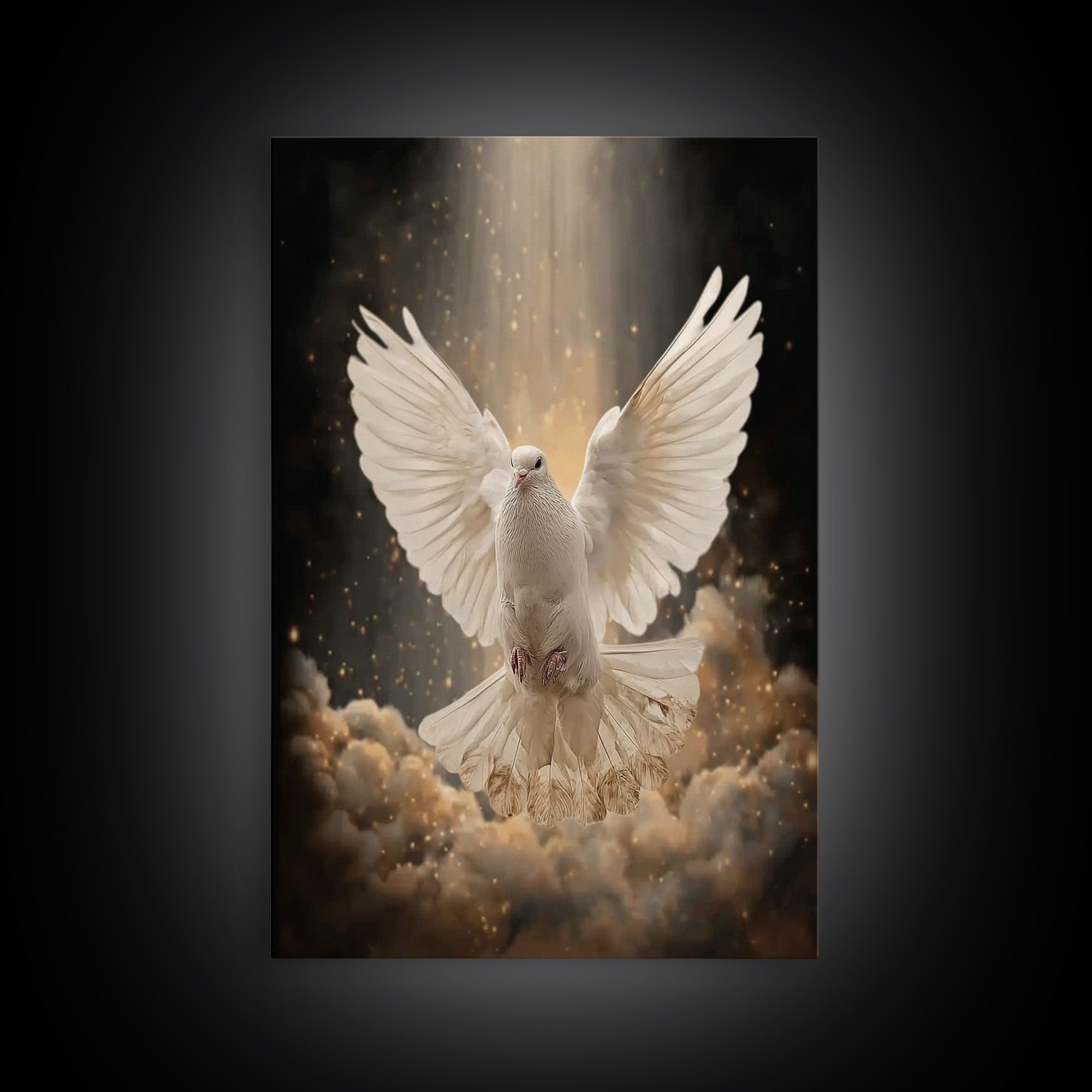 Holy Flight – Framed Canvas Print – Christian Art Canvas – Christian Wall Art – Christmas Art – Modern Christian Art – Christian Decoration