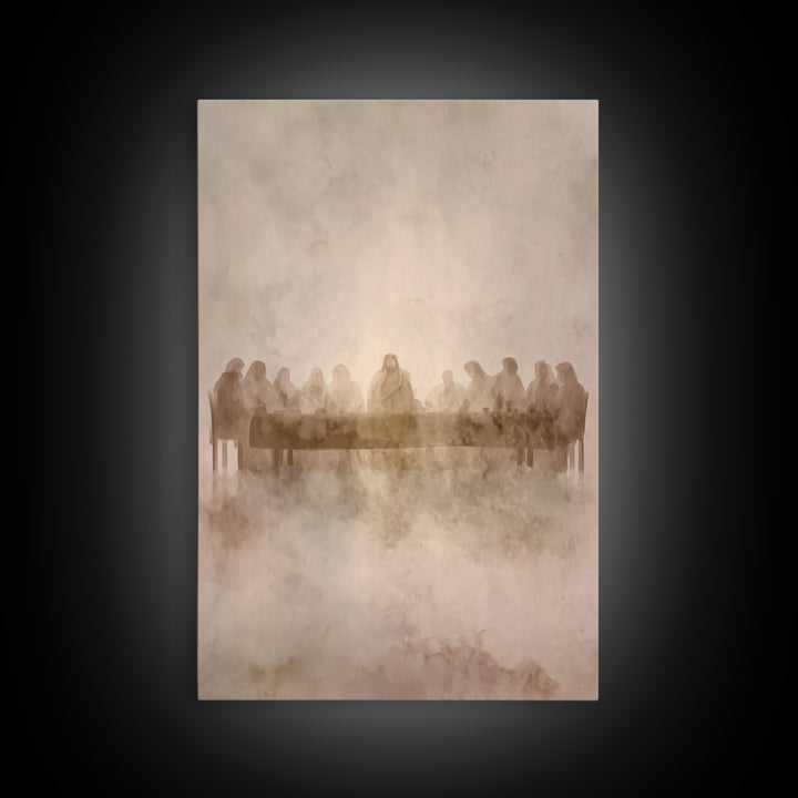 Table Of Twelve – Framed Canvas Print – Christian Art Canvas – Christian Wall Art – Jesus Painting – Minimalist Christian Art – Christian C