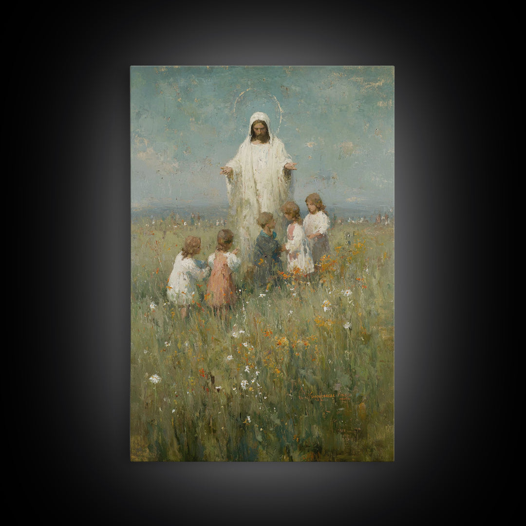 Field Of Hope – Framed Canvas Print – Christian Art Canvas – Jesus Painting – Christian Wall Art – Vintage Christian Art – Christian Art