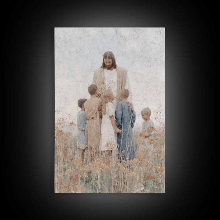 Circle Of Blessing – Framed Canvas Print – Christian Painting – Christian Art Canvas – Jesus Art Print – Subtle Christian Paintings – Chris