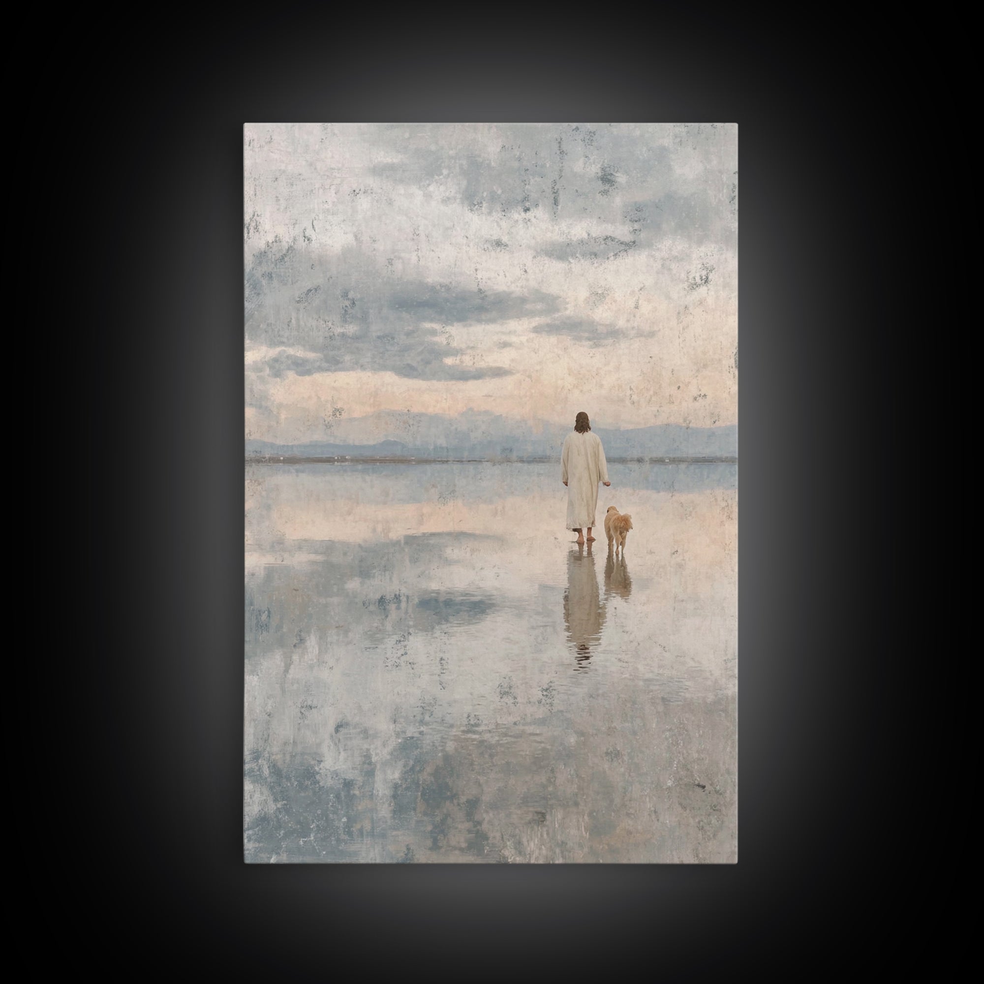 Walk Of Peace | Framed Canvas Print | Christian Wall Art | Jesus Canvas Art | Christian Art Canvas | Minimalist Christian Art | Christian P
