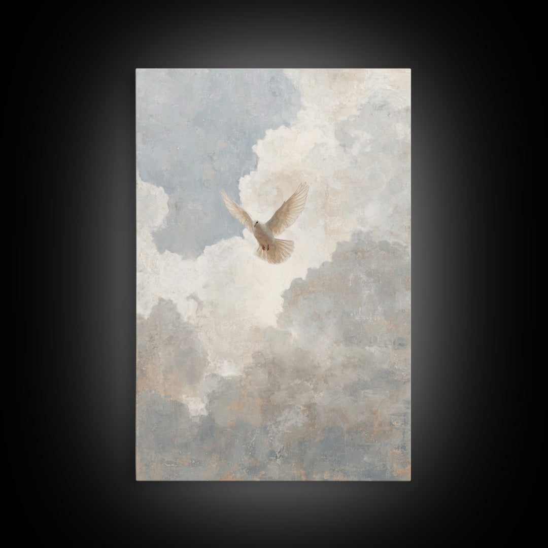 Cloudborne Peace – Framed Canvas Print – Christian Wall Art – Christian Art Canvas – Minimalist Christian Art – Subtle Christian Art – Chri