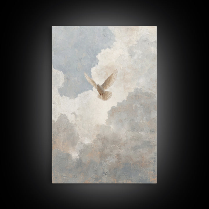 Cloudborne Peace – Framed Canvas Print – Christian Wall Art – Christian Art Canvas – Minimalist Christian Art – Subtle Christian Art – Chri
