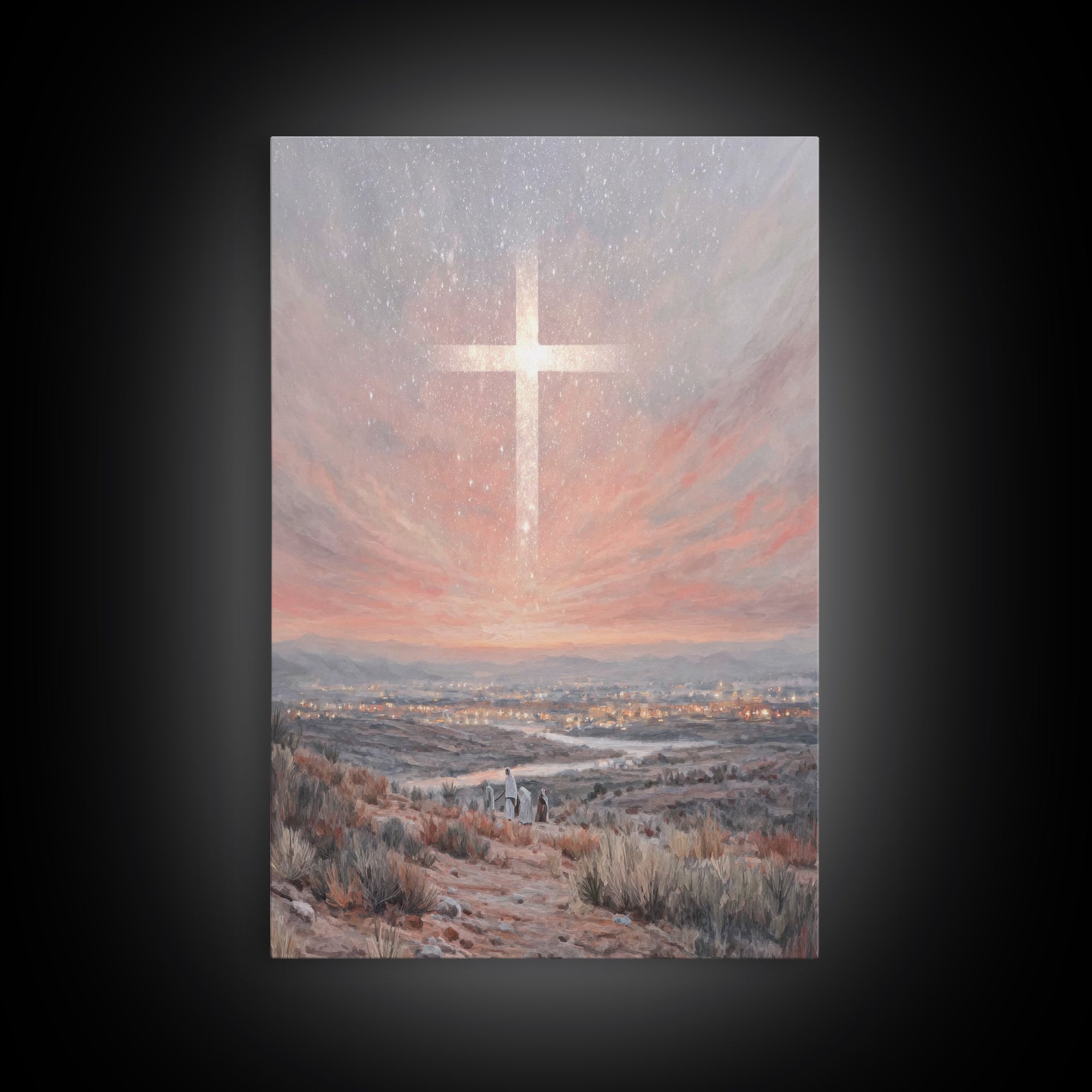 Bethlehem Star Glory – Framed Canvas Print – Christmas Art – Christian Art Canvas – Christian Wall Art – Modern Christian Art – Christian C