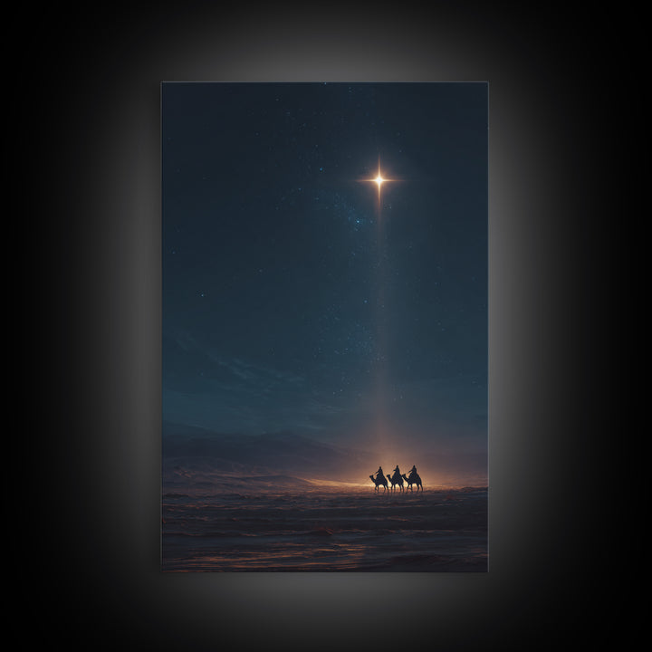 Guiding Light Promise | Framed Canvas Print | Christmas Art | Christian Art Canvas | Christian Wall Art | Moody Christian Art | Christmas A