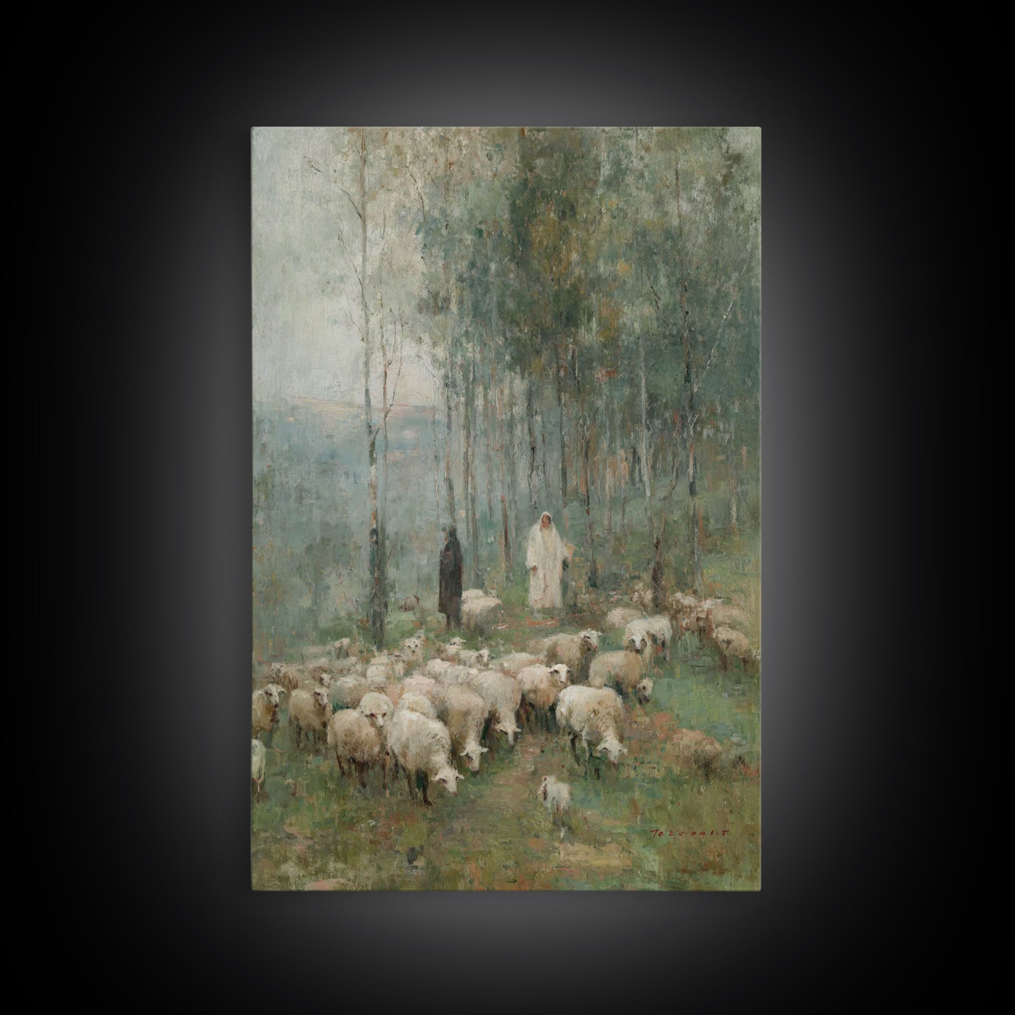Pasture Of Grace – Framed Canvas Print – Christian Art Canvas – Christian Wall Art – Christian Painting – Subtle Christian Art – Christian