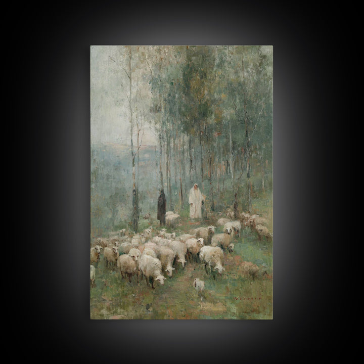 Pasture Of Grace – Framed Canvas Print – Christian Art Canvas – Christian Wall Art – Christian Painting – Subtle Christian Art – Christian