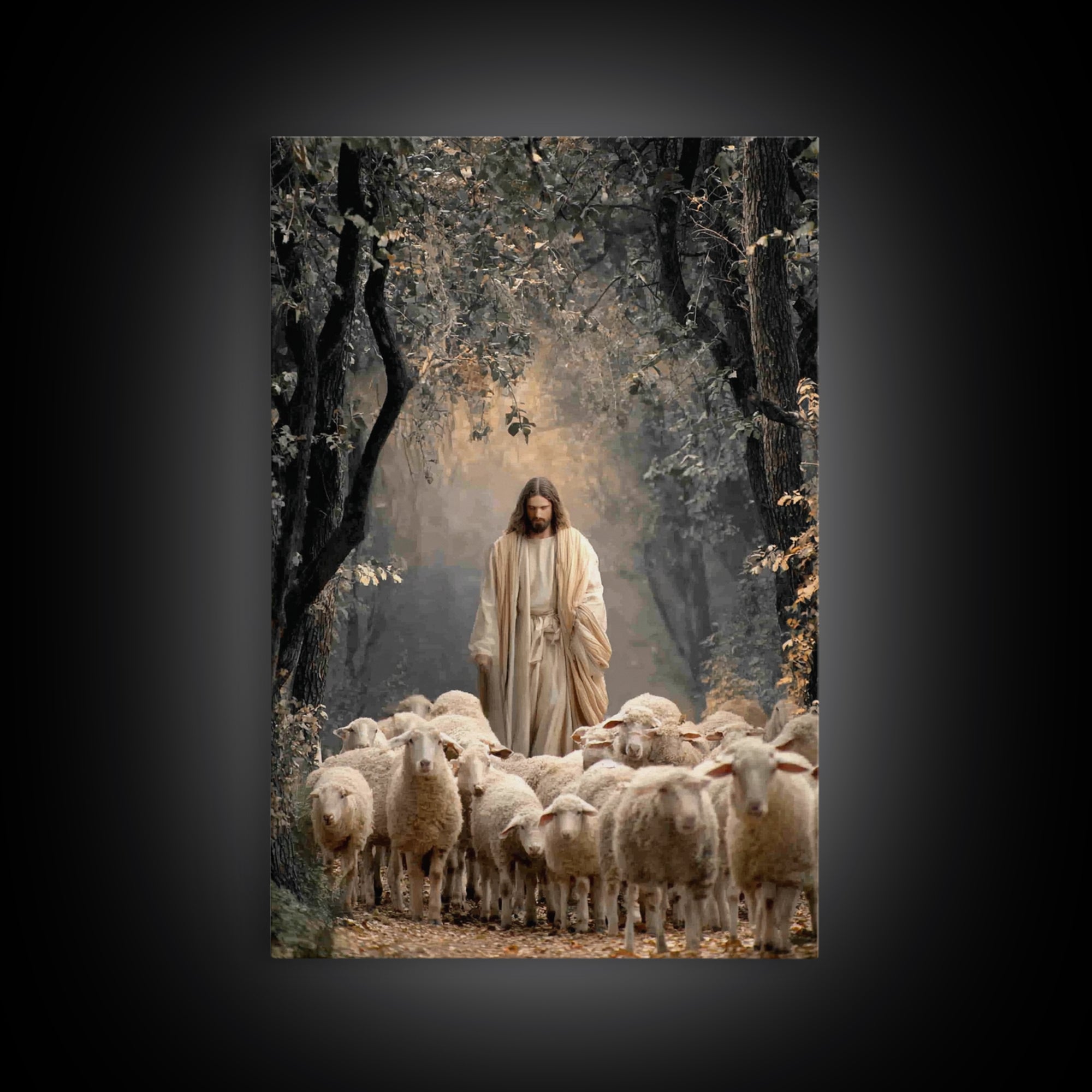 Divine Path Guide – Framed Canvas Print – Jesus Painting – Christian Wall Art – Christian Art Canvas – Large Christian Painting – Christian