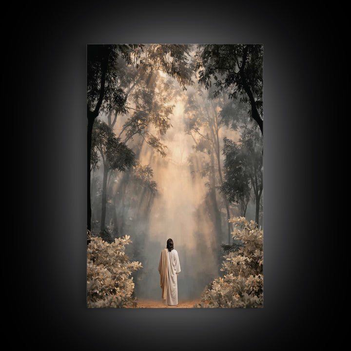 Heavenlit Journey – Framed Canvas Print – Christian Wall Art – Christian Art Canvas – Moody Christian Art – Christian Painting – Christmas
