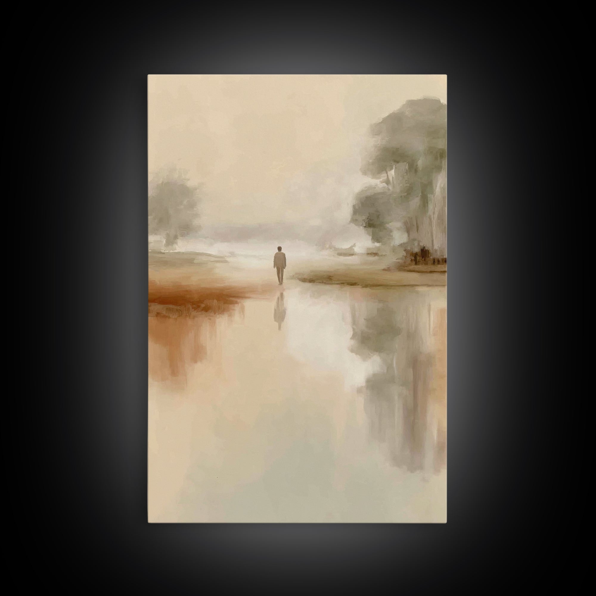 Silent Horizon | Framed Canvas Print | Christian Art | Christian Wall Art | Minimalist Christian Art | Jesus Painting | Christian Christmas
