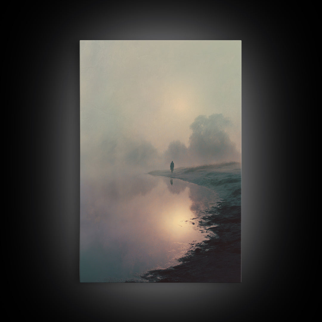 Twilight Journey, Framed Canvas Print, Christian Paintings, Jesus Art Print, Christian Art Gift, Moody Christian Art, Christmas Wall Art