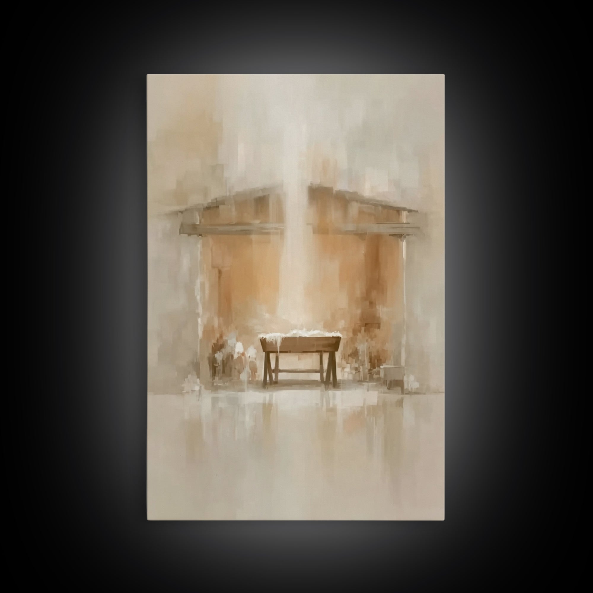 Holy Manger Light | Framed Canvas Print | Christian Art Canvas | Christmas Wall Art | Christian Christmas Art | Subtle Christian Art | Chri