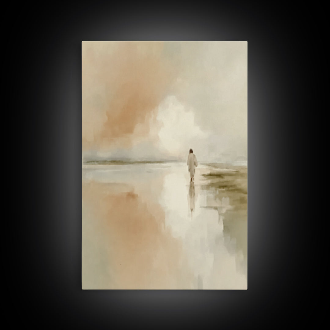 Graceful Shore Path | Framed Canvas Print | Christian Wall Art | Christian Art Canvas | Modern Christian Art | Subtle Christian Art | Chris