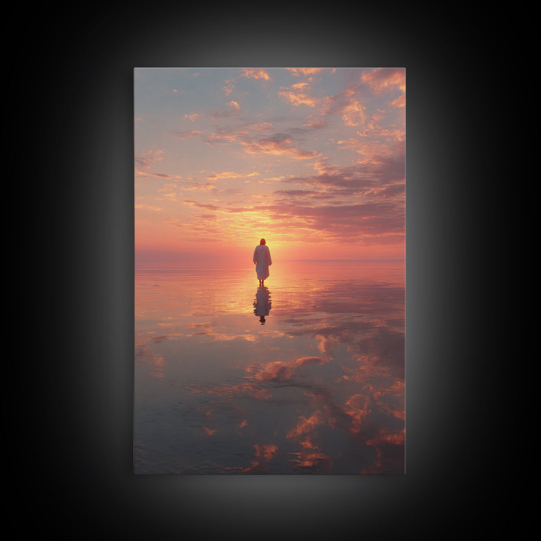 Radiant Dawn Path – Framed Canvas Print – Christian Wall Art – Christian Art Canvas – Jesus Painting – Modern Christian Art – Christian Dec