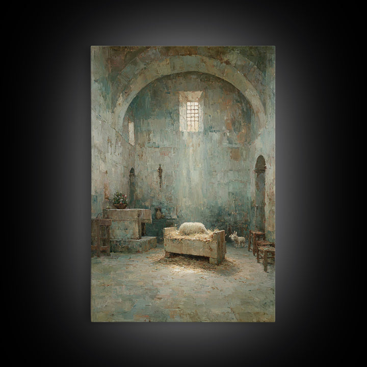 Sanctuary Manger Peace | Framed Canvas Print | Christian Wall Art | Vintage Christian Art | Christian Art Canvas | Christian Painting | Sub