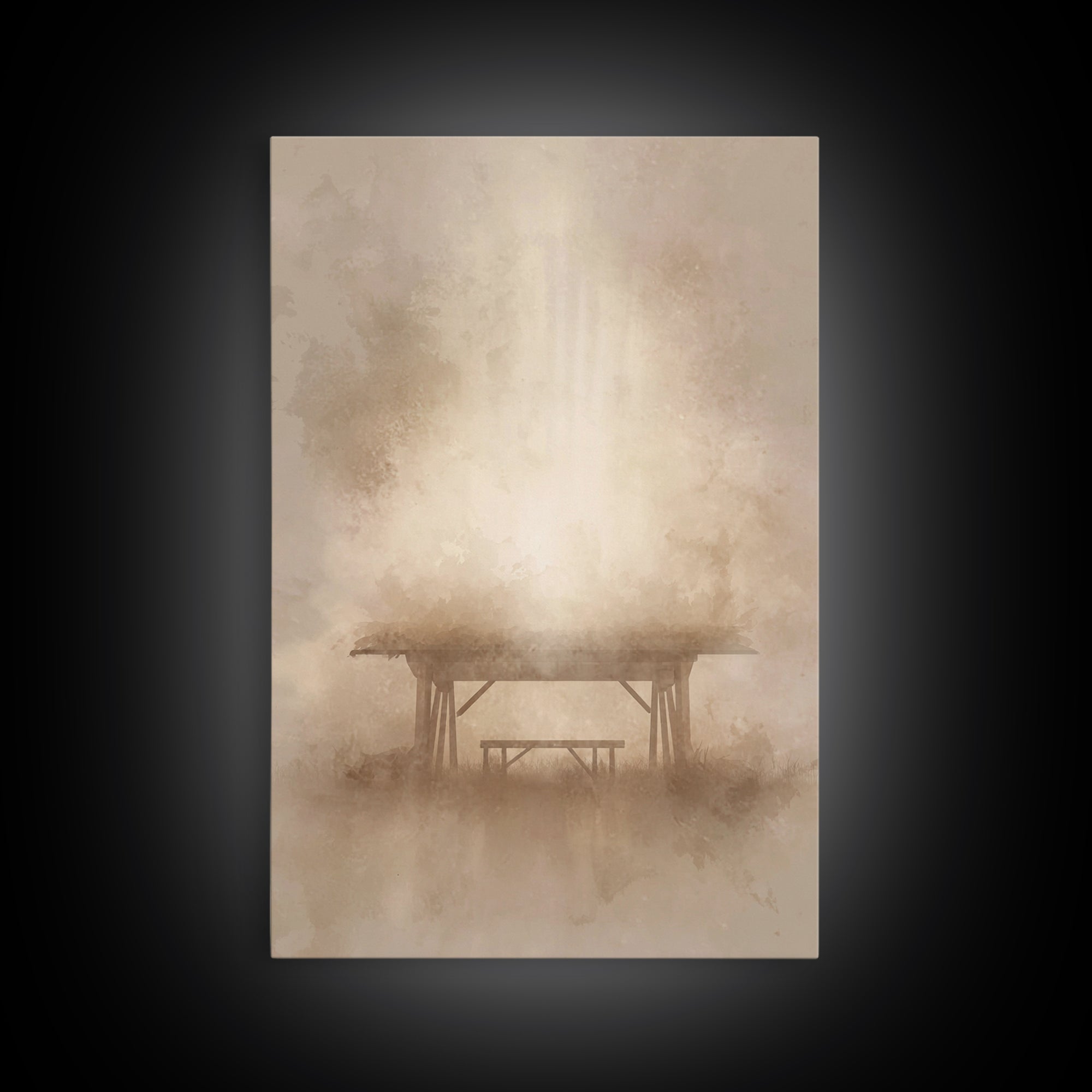 Holy Stable Promise, Framed Canvas Print, Christian Wall Art, Christmas Art Prints, Christian Christmas Art, Minimalist Christian Art, Chri