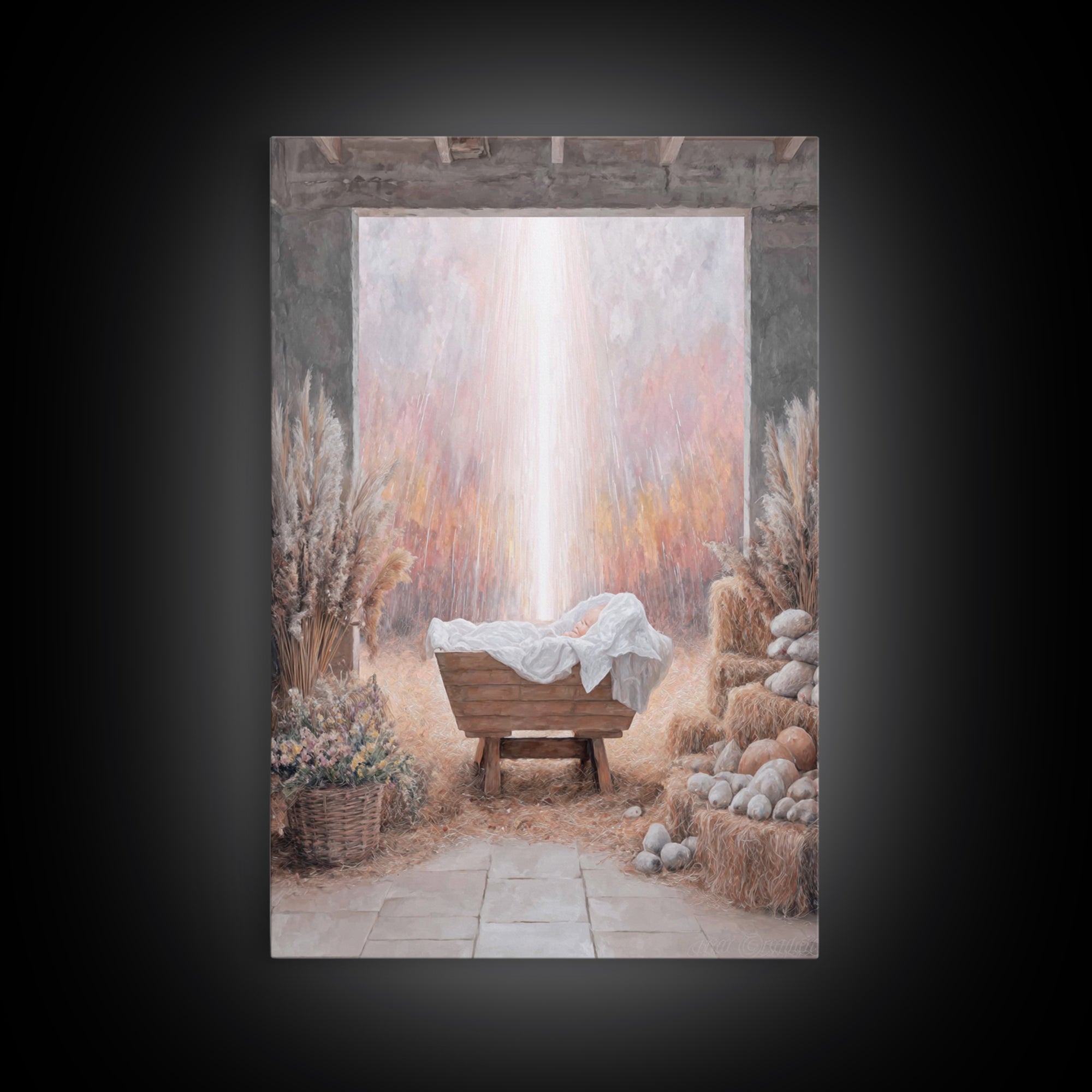 Manger Of Peace | Framed Canvas Print | Christian Wall Art | Christian Art Canvas | Christmas Art Prints | Framed Christmas Art | Christian