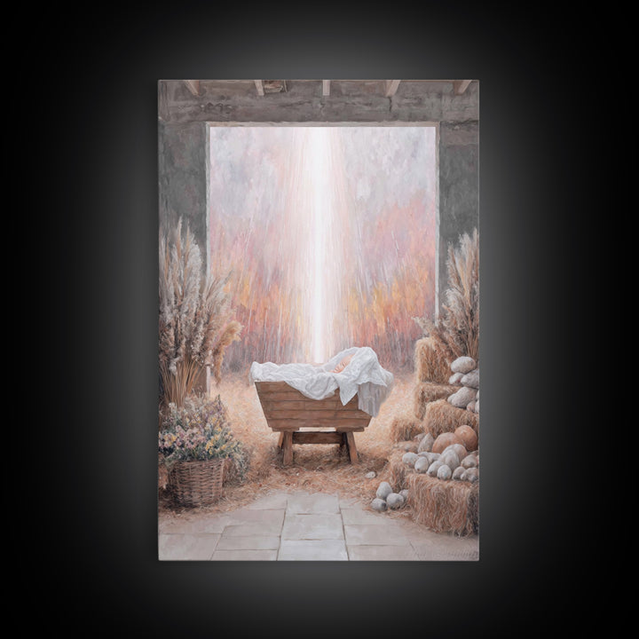 Manger Of Peace | Framed Canvas Print | Christian Wall Art | Christian Art Canvas | Christmas Art Prints | Framed Christmas Art | Christian
