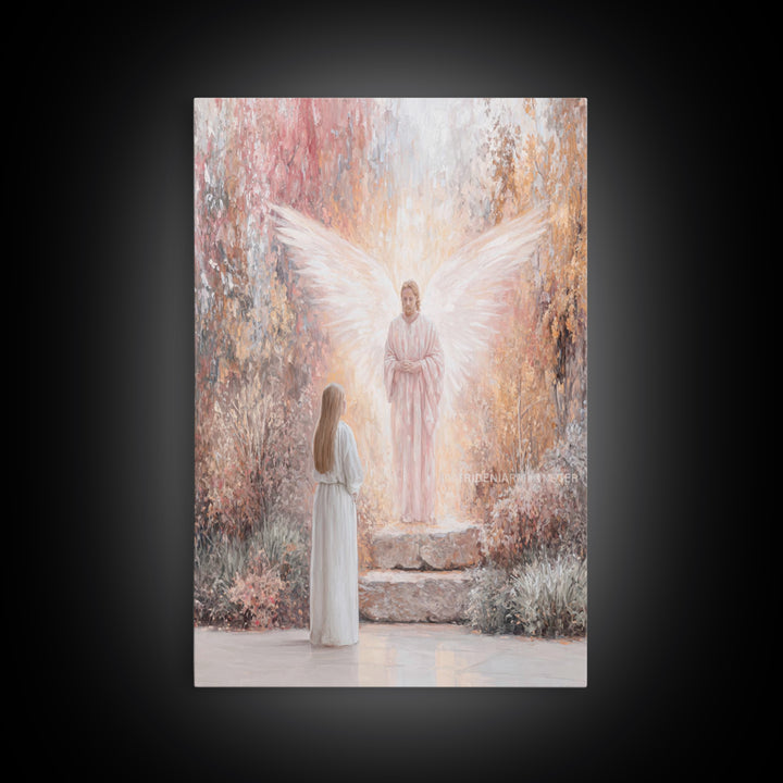 Angel’s Glad Tidings – Framed Canvas Print – Christian Wall Art – Christian Art Canvas – Modern Christian Art – Christian Gift – Christian
