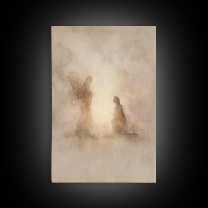 Radiant Faith Dawn – Framed Canvas Print – Christian Art – Christian Wall Art – Subtle Christian Art – Christian Painting – Christmas Art