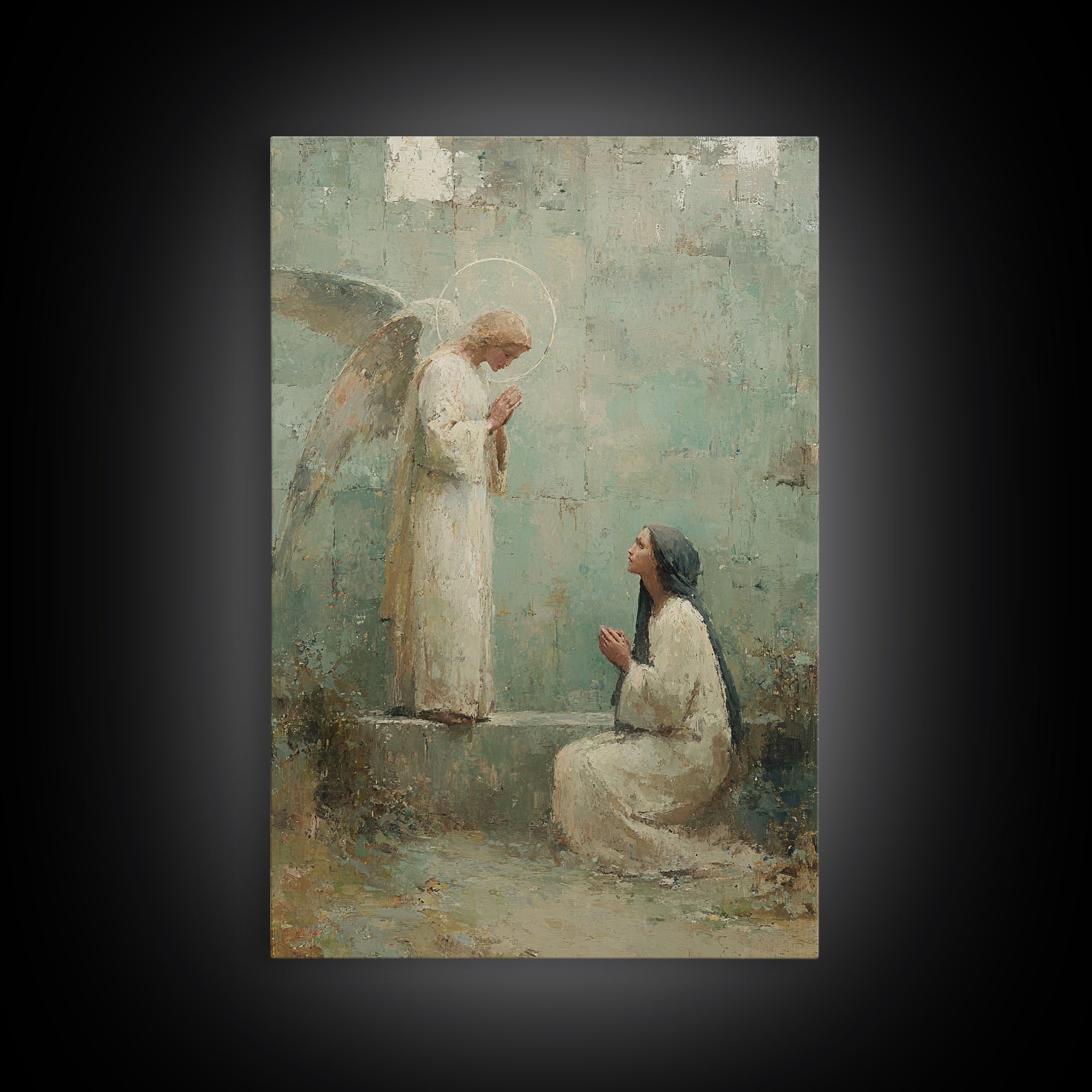 Angel Of Grace | Framed Canvas Print | Christian Art | Christian Wall Art | Christian Art Canvas | Vintage Christian Painting | Christian G
