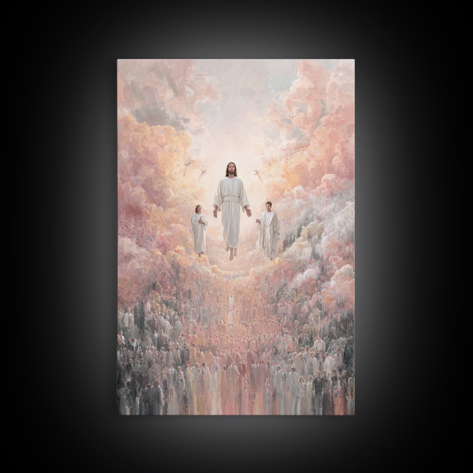 Heavenly Ascension – Framed Canvas Print – Christian Art Canvas – Large Christian Painting – Jesus Painting – Christian Wall Art – Christia