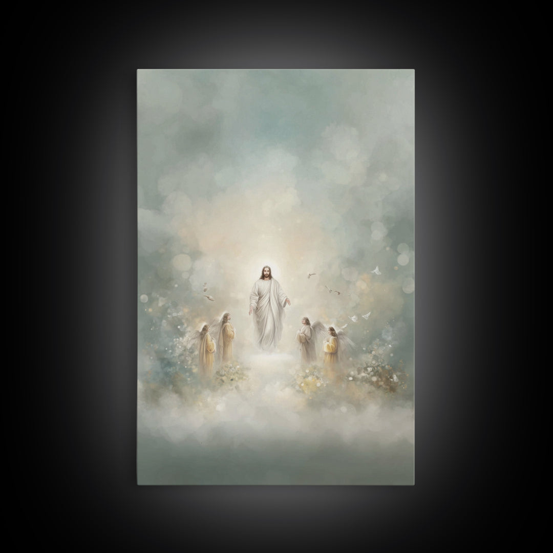 Rising Messiah | Framed Canvas Print | Christian Wall Art | Jesus Painting | Large Jesus Wall Art | Christian Art Canvas | Christian Decor