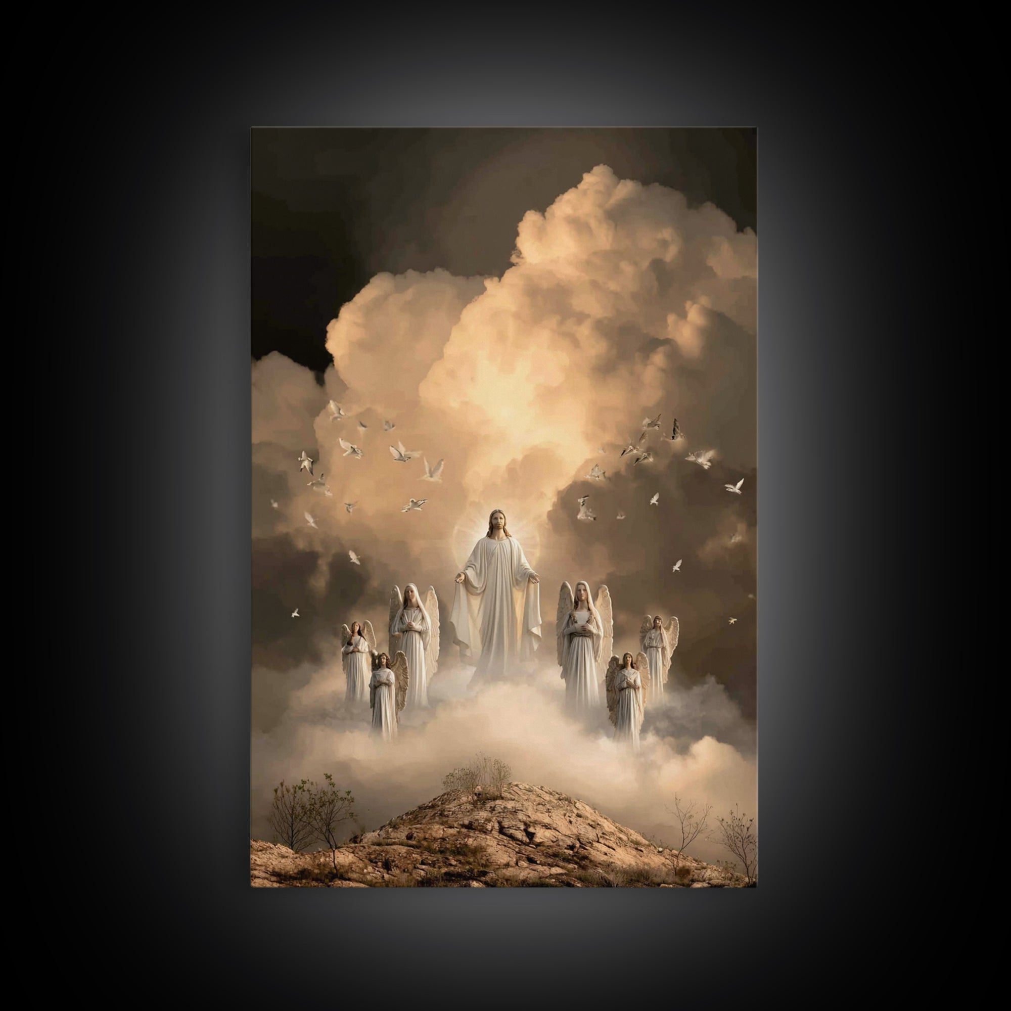 Glorious Return – Framed Canvas Print – Christian Wall Art – Jesus Painting – Christian Art Canvas – Large Christian Painting – Christian D