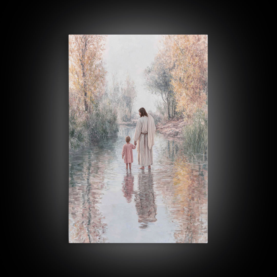 Riverside Calling – Framed Canvas Print – Christian Wall Art – Christian Art Canvas – Subtle Christian Art – Christian Paintings – Christia